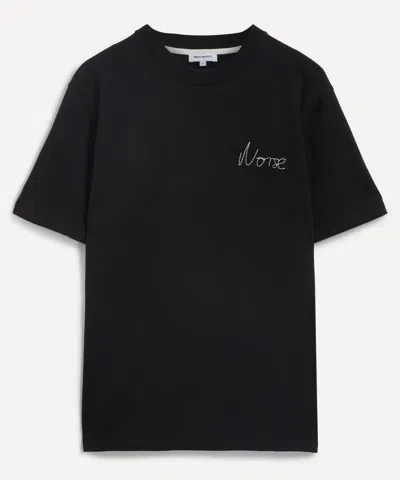 Norse Projects Mens Johannes Chain Stitch Logo T-shirt