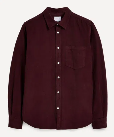 Norse Projects Osvald Corduroy Shirt In Burgundy