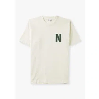 Norse Projects Mens Simon Large N T-shirt In Ecru In Neutral