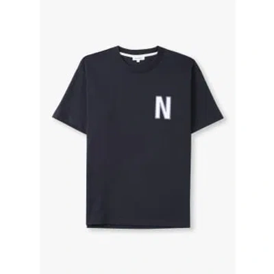 Norse Projects Mens Simon Large N T-shirt In Navy In Blue