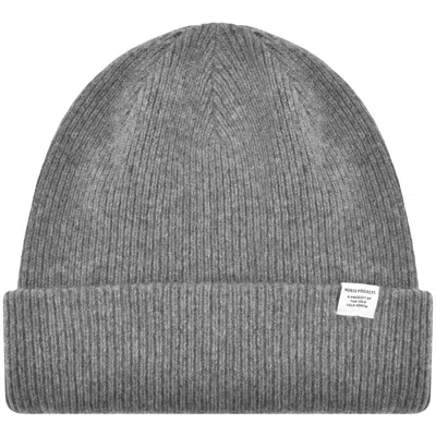 Norse Projects Merino Lambswool Beanie Grey In Gray