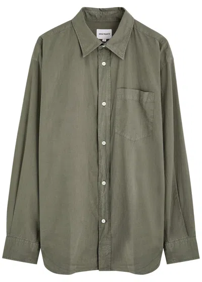 Norse Projects Mo Cotton-blend Shirt In Brown