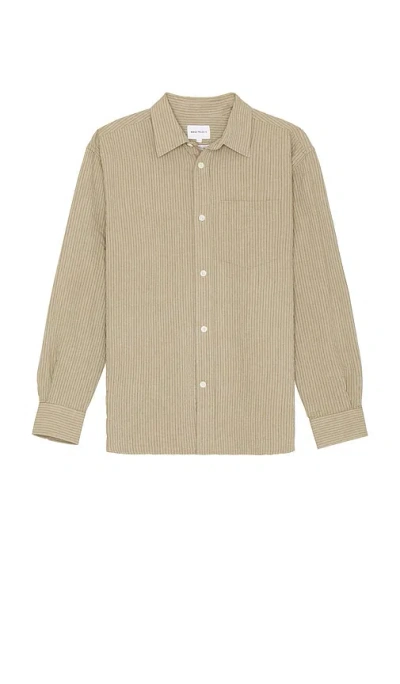 Norse Projects Mo Oversized Striped Shirt In Clay