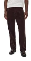 Norse Projects Mogens Relaxed 5 Pocket Wide Wale Corduroy Pants Espresso In Brown