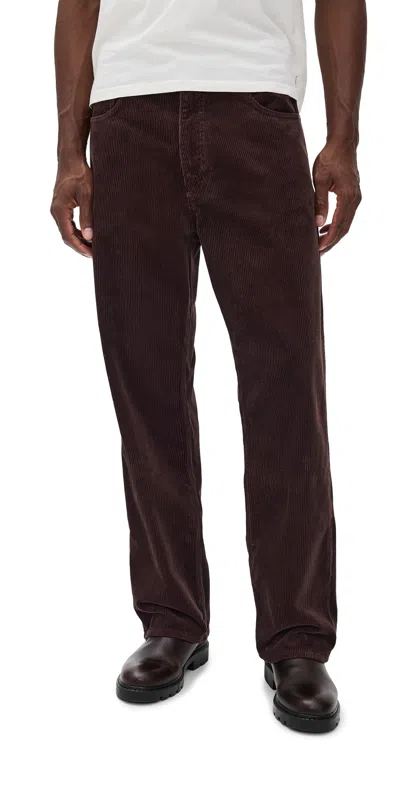 Norse Projects Mogens Relaxed 5 Pocket Wide Wale Corduroy Pants Espresso In Brown