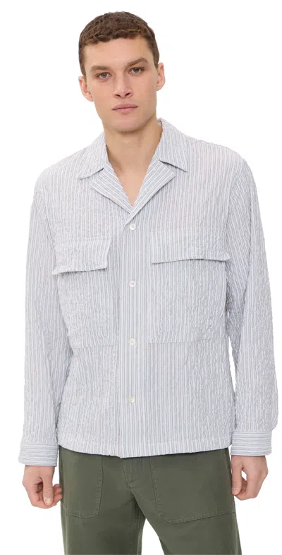 Norse Projects Mols Hunting Stripe Overshirt Multi Color Stripe In Gray