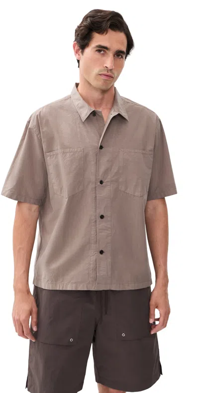 Norse Projects Mols Tencel Short Sleeve Shirt Walnut In Neutral