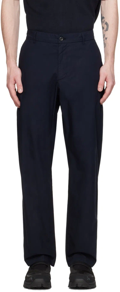Norse Projects Navy Andersen Trousers In Dark Navy