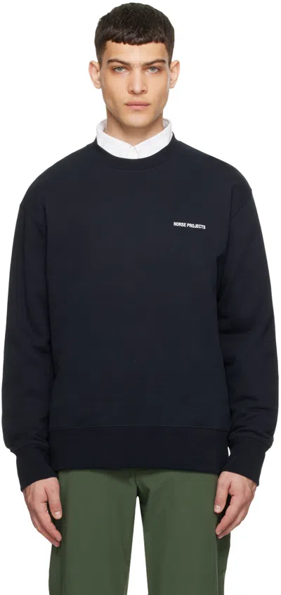 Norse Projects Navy Arne Sweatshirt In Darknavy