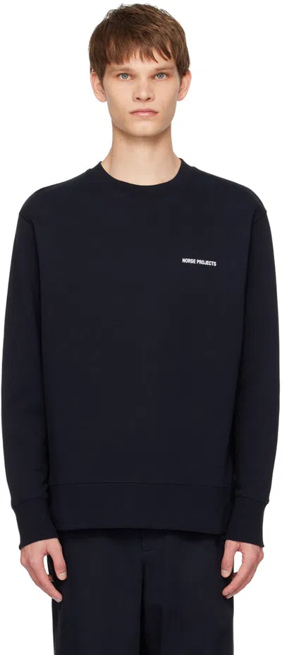 Norse Projects Navy Arne Sweatshirt In Darknavy