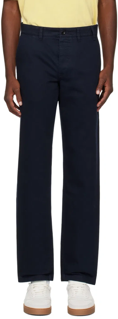 Norse Projects Navy Aros Heavy Trousers In Dark Navy