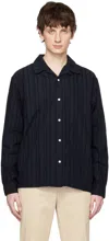 Norse Projects Navy Carsten Stripe Shirt In Dark Navy