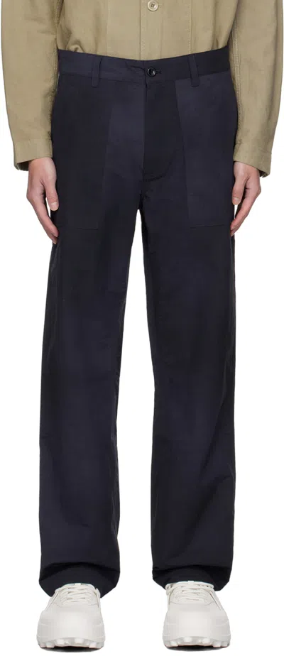 Norse Projects Navy Lukas Trousers In Dark Navy