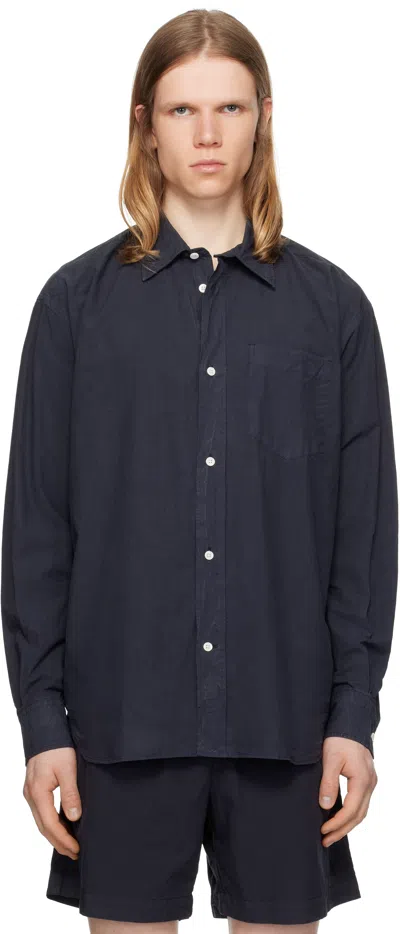 Norse Projects Navy Mo Cotton Tencel Shirt