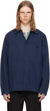 Norse Projects Navy 'norse Standard' Twill Overshirt In Blue