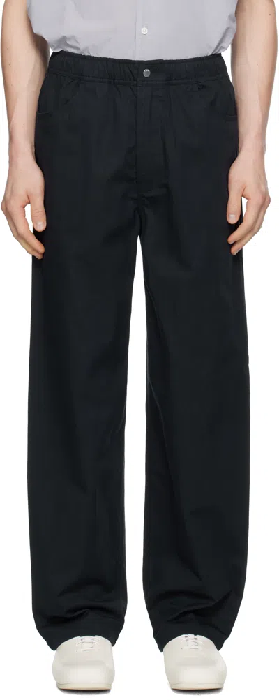 Norse Projects Navy Ragnar Fine Broken Twill Trousers In Black