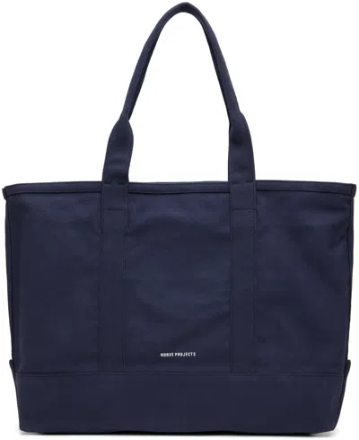 Norse Projects Navy Stefan Cotton Canvas Tote