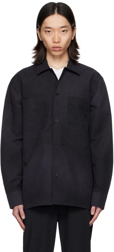 Norse Projects Navy Ulrik Wave Dye Shirt In Dark Navy