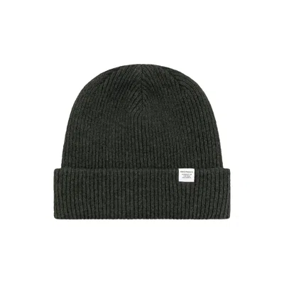 Norse Projects Norse Beanie Beech Green In Black