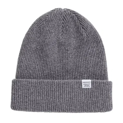 Norse Projects Norse Beanie Grey Melange In Gray