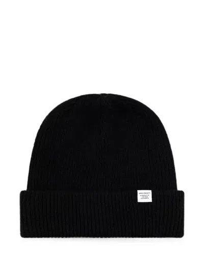 Norse Projects Norse Ribbed-knit Beanie Hat In Black