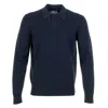 Norse Projects Norse Standard Merino Lambswool Long Sleeve Polo Navy In Blue