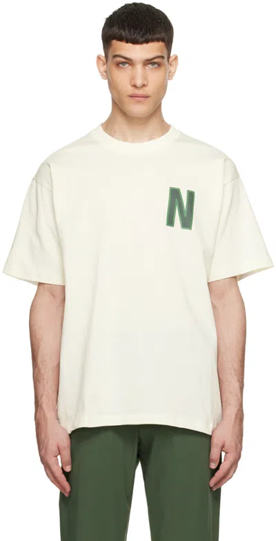 Norse Projects Simon Logo-print T-shirt In Ecru
