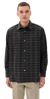 Norse Projects Ole Oversized Wool Check Shirt Charcoal Grey In Gray