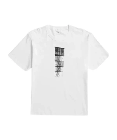 Norse Projects Open-necked Black Shirt In White