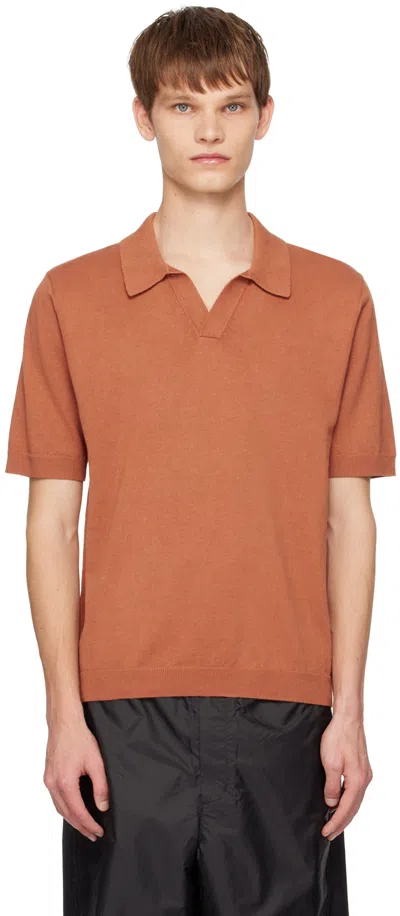 Norse Projects Orange Leif Polo In Red Clay