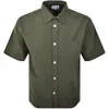 Norse Projects Khaki Mo Oversized Stripe Ss Shirt In Green