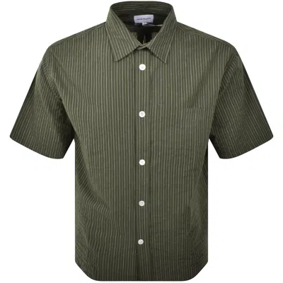 NORSE PROJECTS NORSE PROJECTS OVERSIZED STRIPE SHIRT GREEN