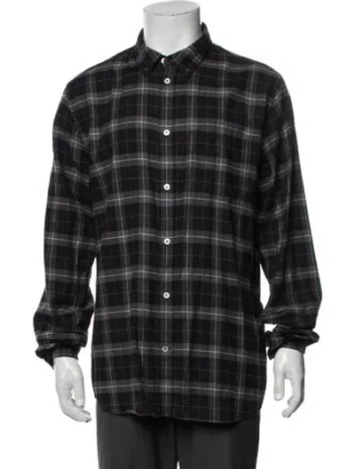 Pre-owned Norse Projects Plaid Print Long Sleeve Shirt In Black