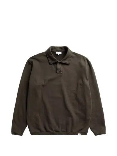 Norse Projects Polo-collar Sweatshirt In Gray