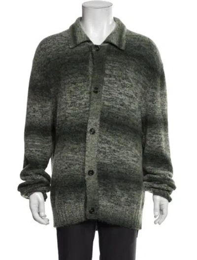 Pre-owned Norse Projects Printed Collar Cardigan In Green