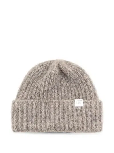 Norse Projects Ribbed-knit Beanie Hat In Brown