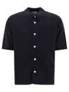 Norse Projects Rollo Cotton Linen Short Sleeve Shirt In Blue