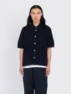 Norse Projects Rollo Cotton Linen Short Sleeve Shirt In Blue