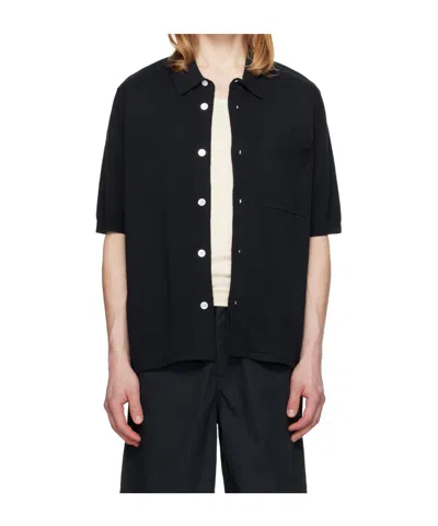 Norse Projects Rollo Knit Button Shirt In Blue