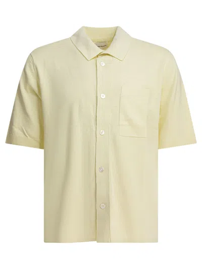 Norse Projects Rollo Polo Shirt Chest Pocket Ribbed Collar In Yellow