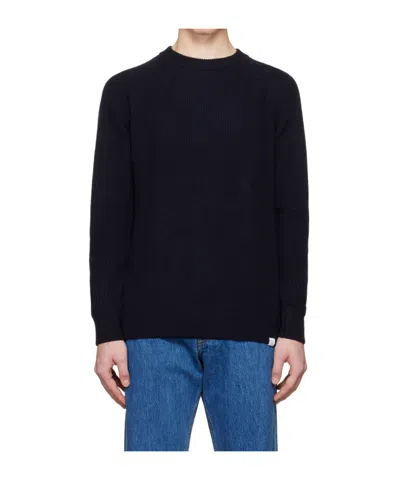 Norse Projects Round-neck Knitted Sweater In Black