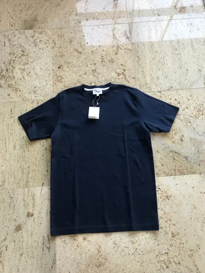 Pre-owned Norse Projects Ss James Mercerized Interlock Tee Ss In Navy