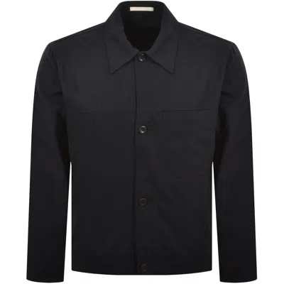 Norse Projects Standard Twill Overshirt Navy In Blue