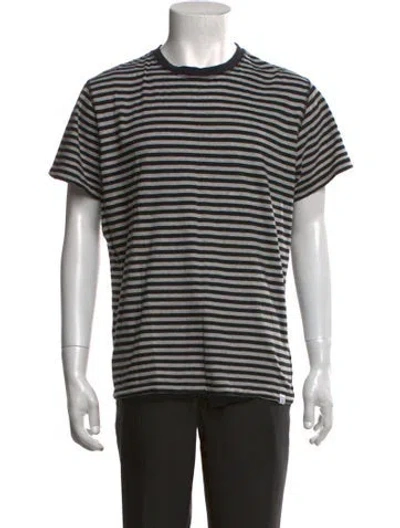 Pre-owned Norse Projects Striped Crew Neck T-shirt In Black