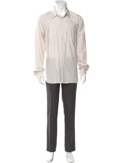 Pre-owned Norse Projects Striped Long Sleeve Tuxedo Shirt In Neutral