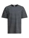 Norse Projects Holger Organic Sailor Stripe Pocket T-shirt T-shirts Grey In Multi