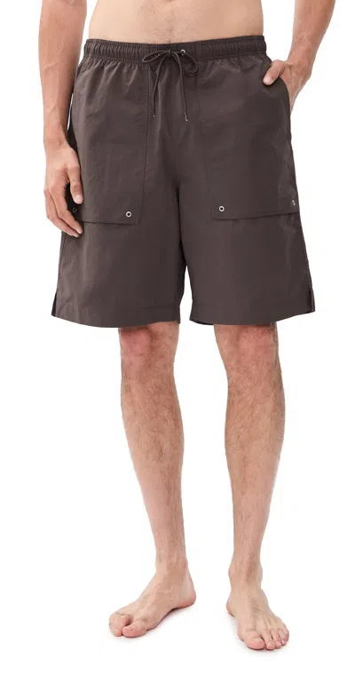 Norse Projects Sund Relaxed Swim Shorts 8.75 Shale In Burgundy