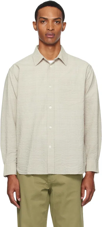 Norse Projects Taupe Mo Oversized Check Shirt In Green