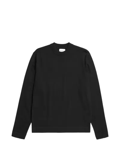 Norse Projects Tech Merino Crepe Crewneck Jumper In Black