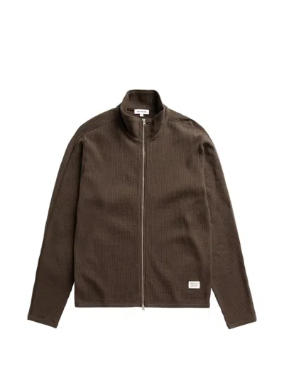 Norse Projects Teno Ribbed-knit Cardigan In Brown